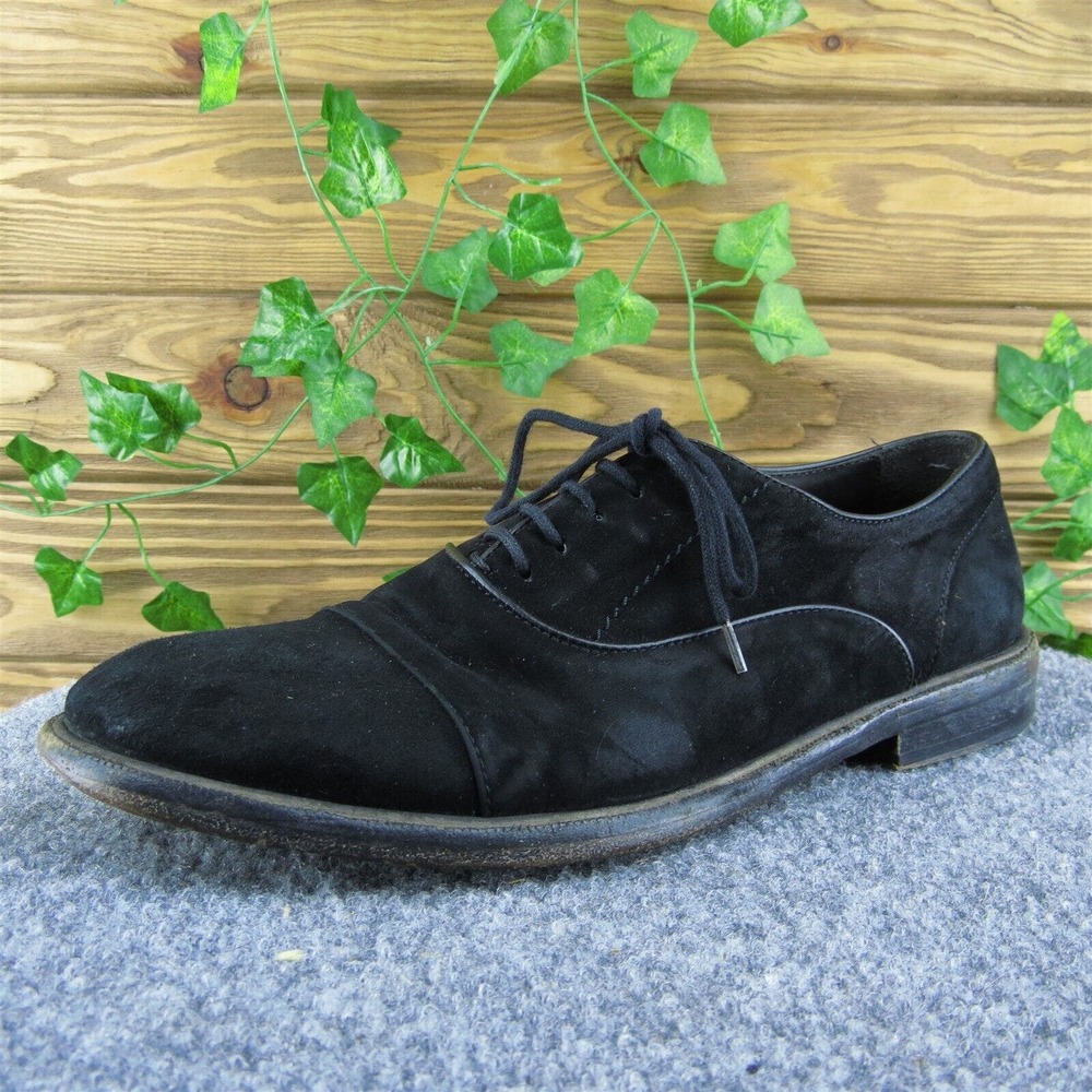 M. Gemi Men Oxfords Shoes Black‎ Leather Lace Up Size 41.5 Medium